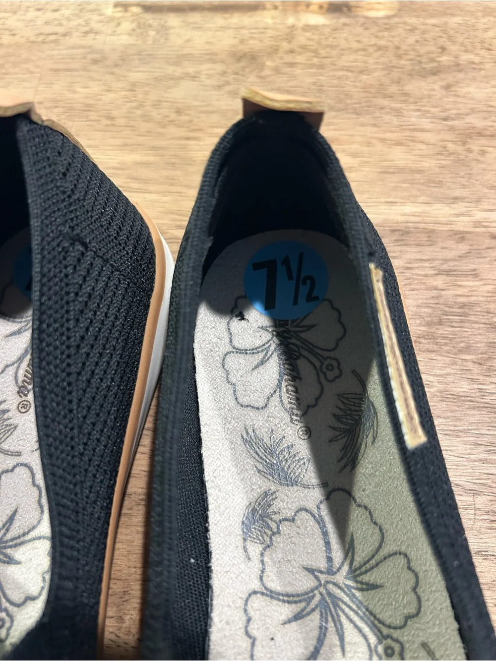Tommy Bahama Black Knit Espadrille Slip-Ons with Tan Accents